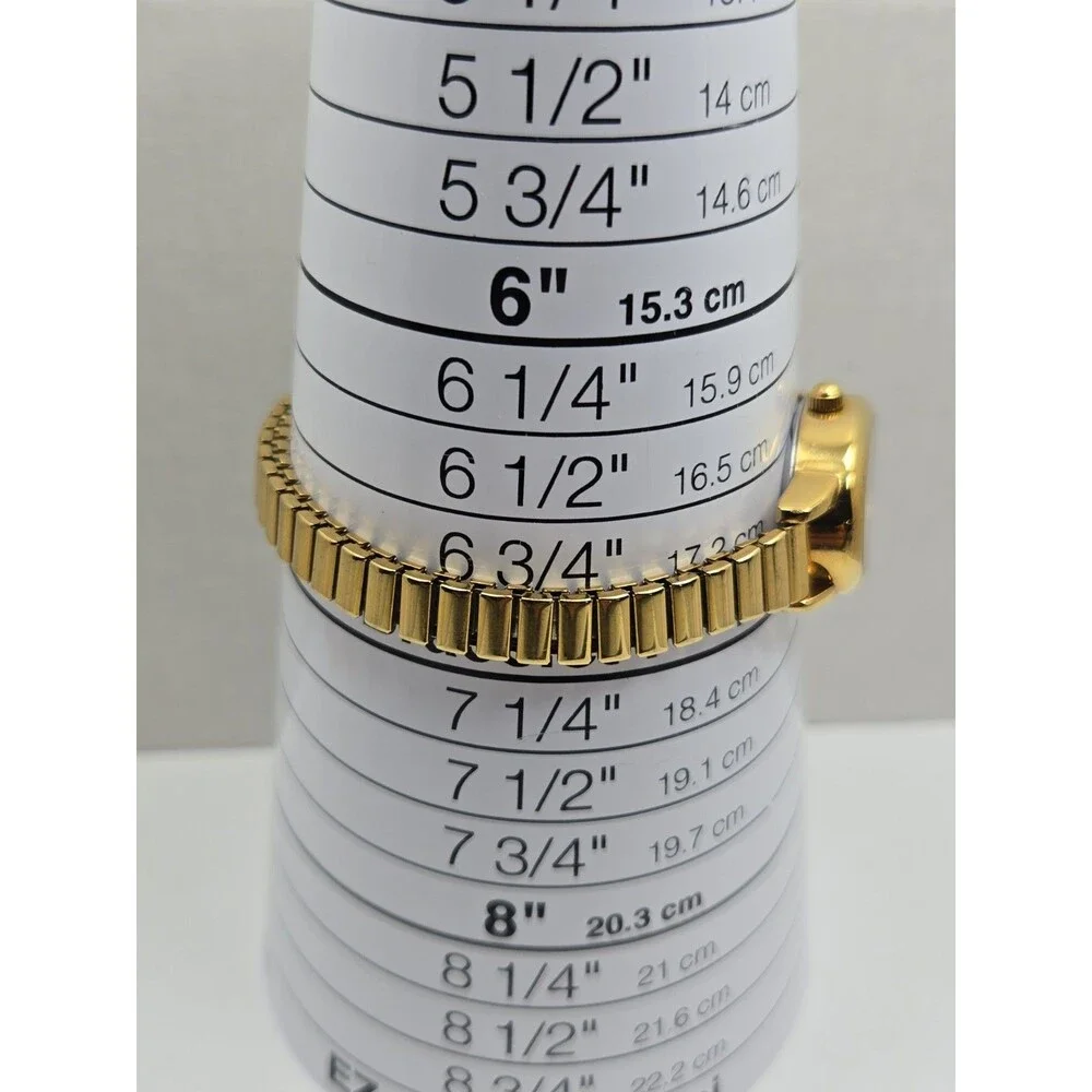 VAVC Womens Goldtone Oval Roman Numeral Expansion Quartz Dress Watch New Battery